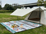 200 x 200 CM Extra Large Thick Waterproof Ultrasonic Picnic Blanket - Diamond Shaped Ethnic Pattern V888-ELOSUNG55274-2