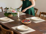 Beige Placemats Set of 6 - Heat Resistant Non-Slip Place mats for Dining Table, Washable Durable PVC V1258-DP02-C-1304
