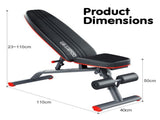 Powertrain Home Gym Bench Adjustable Flat Incline Decline FID 250KG Load WBD-01B