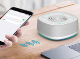 2 in 1 Alarm Clock with White Noise Sound Machine Night Light Sleep Timer for Bedroom - White V1263-JX-8225-2