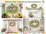 Easter Wreath for Front Door Decorations, Easter Egg Door Wreath Decorations, Spring Wreaths with V1258-DP02-WO-516