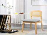 Levede 2x Dining Chair Wood Rattan Armless Natural CH1144-2-NT