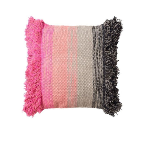 Accessorize Layne Black Dark Pink Filled Square Cushion V442-HIN-CUSHION-LAYNE-BLACKDARKPINK-SQ