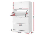 Artiss 2x Shoe Cabinet Storage Organiser 4 Flip Drawer White FURNI-L-SHOE-4D3R-WHX2