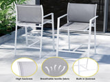 Gardeon 7PCS Outdoor Bar Set Stools Dining Chairs Table Patio Steel Bistro Set White ODF-BARSET-WH-7STEX-ABC