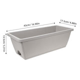 4-Pack Light Grey Rectangular Resin Window Planter Boxes with Drainage Holes for Indoor and Outdoor V1192-AZ-W-34349