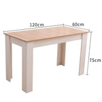 Dining Table Rectangular Wooden 120M-Wood&White V264-DNT-409C-NTR-12M-1