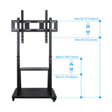 Rolling TV Stand 32-100 w/ Adjustable Mount & 2-Tier Shelf V178-66764