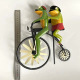 Whimsical Frog Garden Wind Spinner Metal Yard Art with Cycling Frogs V888-ELOSUNG16174