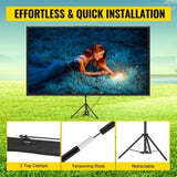 VEVOR Tripod Projector Screen with Stand 100inch 169 4K HD Projection Screen Stand Wrinkle-Free V952-TYPMDZC10016968W7V0