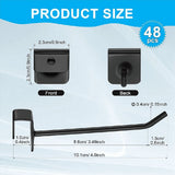 96 Pcs Gridwall 4 Inch Black Metal Panel Hook Hanger Square Tube Cubicle Coat Hook Peg V1192-AZ-W-22098