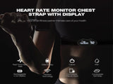 Smart Fitness Heart Rate Monitor Chest Strap with Data Display - IP67 Waterproof, Rechargeable, BLE V888-ELOSUNG35886