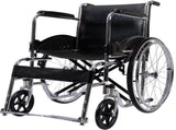 Equipmed Folding Manual Wheelchair Self Propelled, 24" Rear Wheels, Chrome Steel Frame, 46cm Wide V219-HELWLCEQ1EKA
