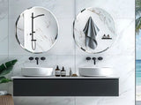 Beveled Edge Oval Wall Mirror, Frameless Decorative Glass Mirror for Bathroom, Living Room, V767-YSJ-XB161-37