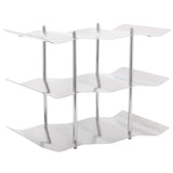 3Tier Stainless Steel Wine Rack Freestanding Wavy Wine Holder Display Shelf Kitchen Accessories V1294-YM0718-3118210012811