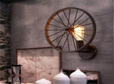 Wall Lamp Decorative Wheel Light Retro Industrial Style Iron for Balcony Corridor Black V1294-YM0715-3119220068211