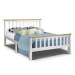 Artiss Bed Frame Double Size Wooden White PONY WBED-D-TC18-137-AB