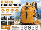 Yellow Hiking Backpack with 5 Carabiners Included Lightweight Waterproof Outdoor Daypack for Men V888-ELOSUNG54676