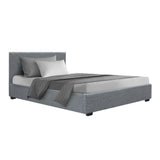 Artiss Bed Frame King Single Size Gas Lift Grey NINO BFRAME-E-NINO-KS-GY-AB