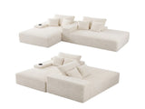 Artiss Double Chaise Lounge Sofa 2-Seater Modular Sofa Lounge Chair Couch Beige SB-COMP-CHA-DOU-BG-AB