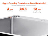 25 inch Kitchen Sink Workstation, 304 Stainless Steel Top Mount Sinks, Drop-In Single Bowl Farmhouse V952-QRSSCTSPDC255JJGGV0