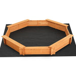 Keezi Kids Sandpit Wooden Round Sand Pit with Cover Bench Seat Beach Toys 182cm SAND-OCTA-177