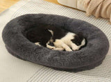 Fluffy Donut-Shaped Pet Bed- Soft, Cozy, and Anti-Anxiety for Dogs and Cats, Machine Washable Dark V888-ELOSUNG10221