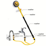 Yellow Black automatic rotating car wash brush, integrated flushing car brush, high-quality car V1347-799-BLA-65086