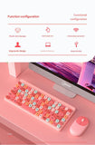 Wireless Keyboard & Mouse Combo - Retro Round Keycaps, 2.4GHz Ergonomic Design V888-ELOSUNG35106