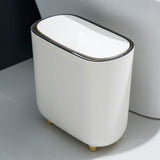 Pop Up Lid Trash Can, Narrow Body Small Trash Bin with Removable Bucket for Bathroom Kitchen Office, V1192-AZ-W-30019