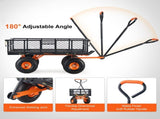 Dump Cart, Metal Garden Dump Cart with Easy to Assemble Frame, Dump Wagon with 2-in-1 Convertible V952-JSZXTC880LBSPVWN9V0