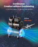VEVOR Airbrush Kit Air Brush Kit 1/6 HP Air Compressor 3 Airbrushes 3 Tips Tank V952-JCBTZ2G3AGYQKLI8X001V3