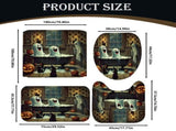 Shower curtain,Halloween Curtain Set Halloween Bathroom Curtain Set Curtain Pumpkin V1369-AZ3-W-17814