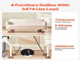 Furniture Dolly Heavy Duty Furniture Mover with 5 Wheels 1575 kg Capacity V952-JXYDHBJYWXL5M3M7FV0
