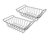 2 Pcs Freezer Wire Storage Basket PE Coated Hanging Rack Organizer Bin Black for Refrigerator V1294-YM0901-3113230263712