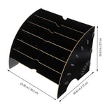 Black Wooden Desktop File Organizer Multi-Tiered Stackable Document Storage Rack V1369-AZ3-W-18077