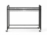 Artiss Pants Trolley Mobile Clothes Rack Clothing Stand with 30 Hangers Wheels Storage Organizer Bag HANGER-B-14-WHEEL-BK