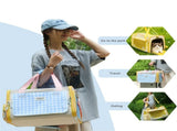 Plaid Portable Pet Carrier, Foldable Soft-Sided, 442828cm, Oxford & Polyester, Mesh & Roll-Up V1232-BXSTB-CW-001