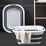 45L Collapsible Laundry Basket Washing Clothes w/Handles Bin Foldable - Grey/White V563-75241