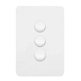 Hager Allure GPO Rocker Switch Flush Mount Comes With Mechs 3Gang 250V 16A Gloss White WBHSV3 V1202-V1-HAGWBHSV3