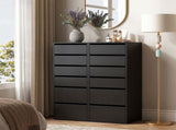 Artiss 2x Chest of 6 Drawers Dresser Tallboy Black FURNI-N-CDR-6D-BK-ABX2