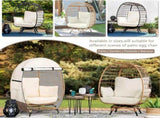 Patio Egg Chair Cover, Waterproof 420D Oxford Windproof Dustproof Cover with Zipper for Outdoor V1237-ZY-924-272