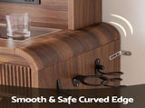 Artiss Dressing Table Vanity Desk LED Lighted Mirror Glass Top 7 Fluted Drawers 120CM Walnut FUR-AG-DRESS02N-WAL-AB
