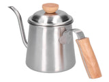 650ML Drip Coffee Pot Stainless Steel Long Gooseneck Spout Coffee Kettle with Wooden Handle V1294-YM0901-3118210172311