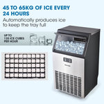 POLYCOOL Commercial Ice Maker Machine, up to 45kg/24hr, Stainless Steel, Undercounter, Freestanding V219-ICEMAKPLYAM65