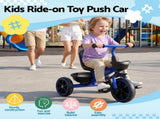 RIGO Tricycle Bike, Kids Bike with 3 wheels, basket Carbon Steel 68cm Blue KID-TRIBIKE-68-BU