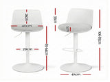 Artiss 4x Bar Stools Kitchen Swivel Gas Lift Counter Dining Chair Curved White BA-BB-8097C-WHX4
