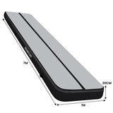 Powertrain Airtrack 20cm Thick 7m x 1m Inflatable Gymnastics Tumbling Mat Air Track - Black IFM-0701-GYBK