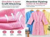 Orange Soft Absorbent 100% Cotton Terry Bathrobe - 120cm Long Adult Towel Robe with 140cm Chest, V888-ELOSUNG55414