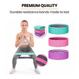 PROFLEX 3-Piece Hip Resistance Band with Storage Bag, Green, Pink, Purple Pack V219-FTNRBSFT3GPA